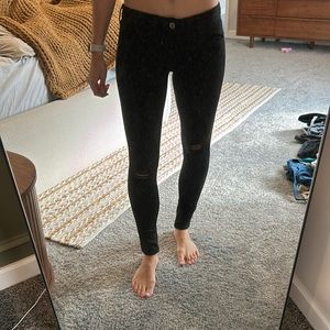 AEO super stretch x black distressed leggings | 2